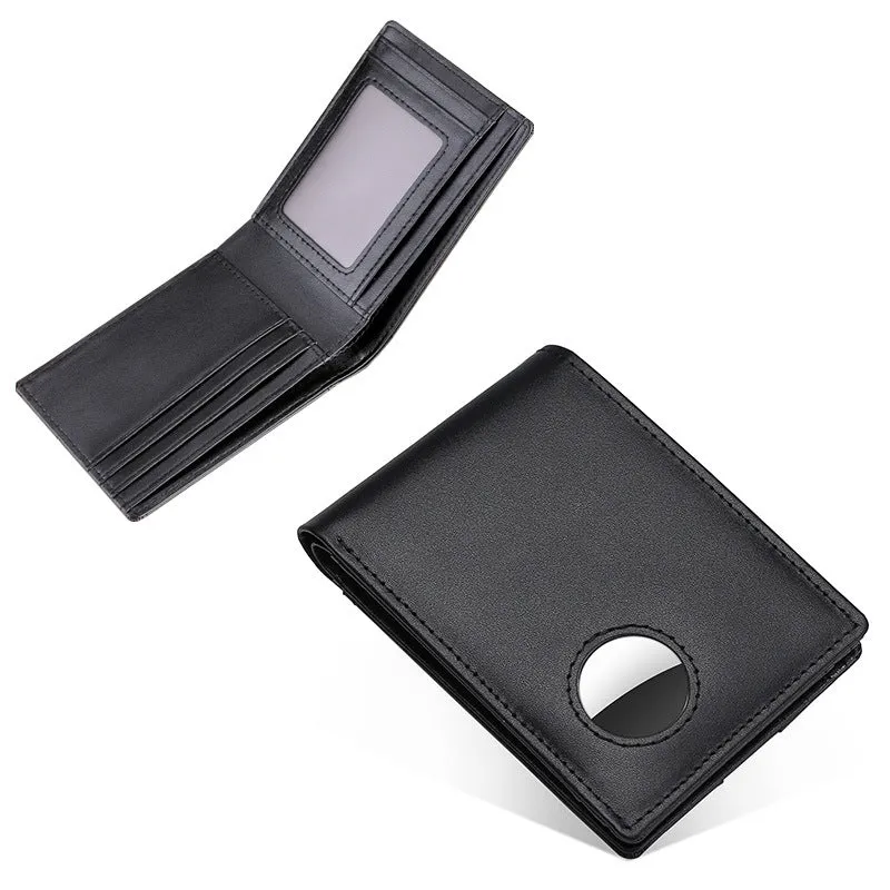 Genuine Cow Leather Wallet for Men with Airtag Holder & RFID Blocking