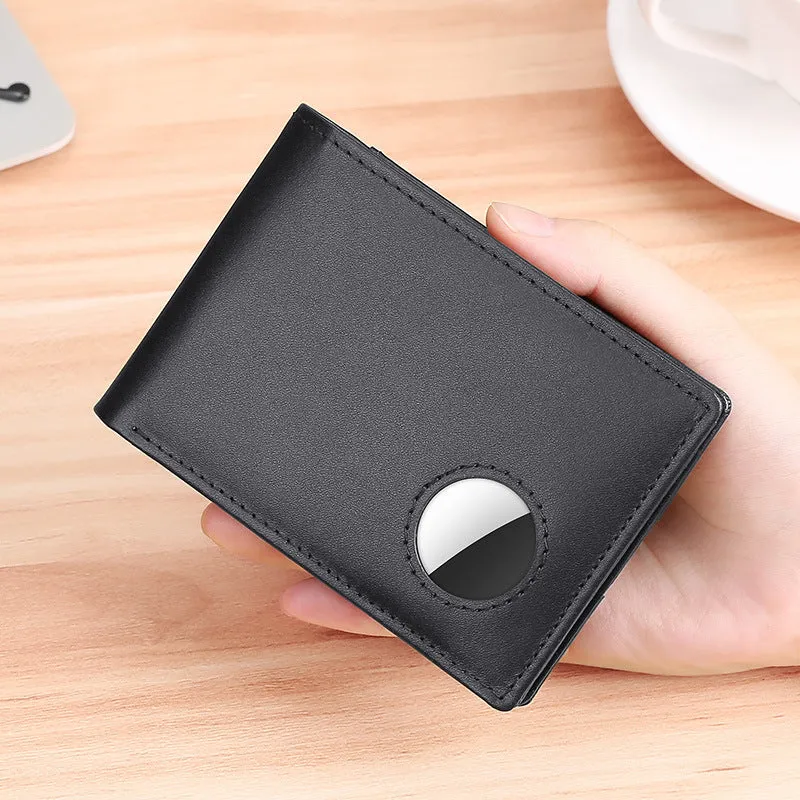 Genuine Cow Leather Wallet for Men with Airtag Holder & RFID Blocking