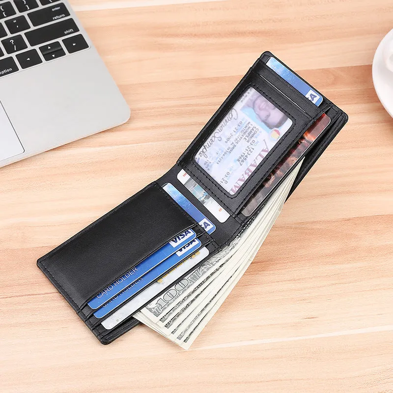 Genuine Cow Leather Wallet for Men with Airtag Holder & RFID Blocking