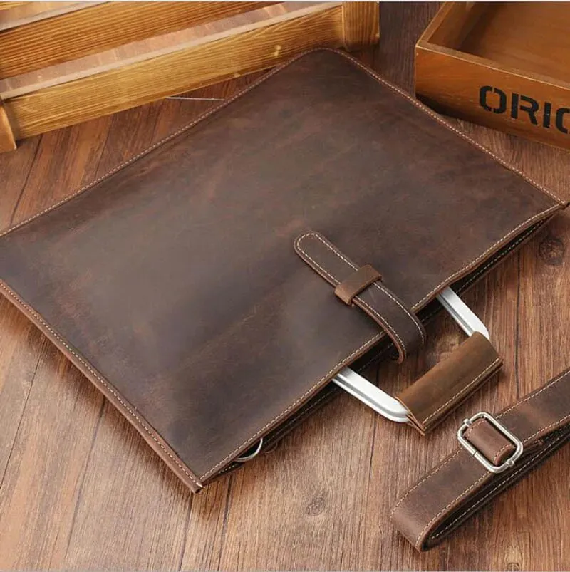 Genuine Leather Briefcase for Men | Laptop Bag Fit 14 Inch"