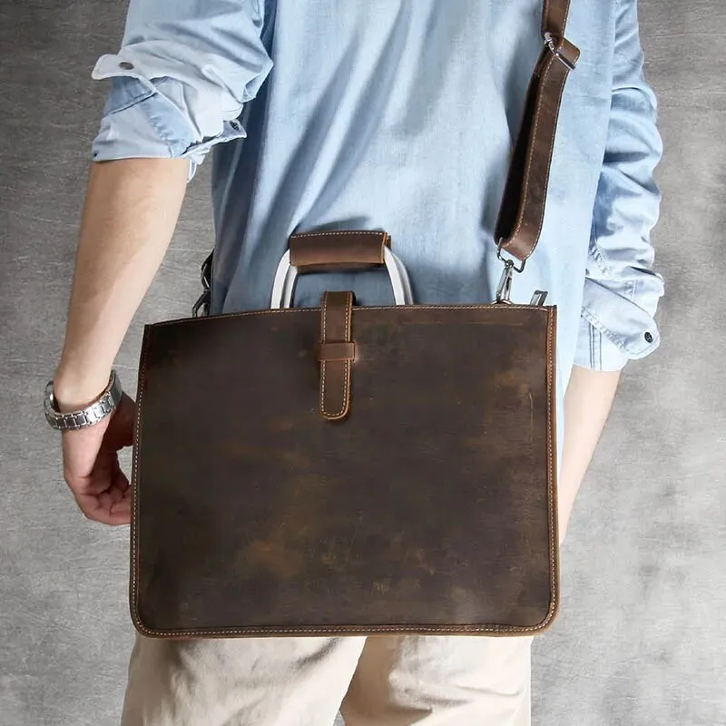 Genuine Leather Briefcase for Men | Laptop Bag Fit 14 Inch"