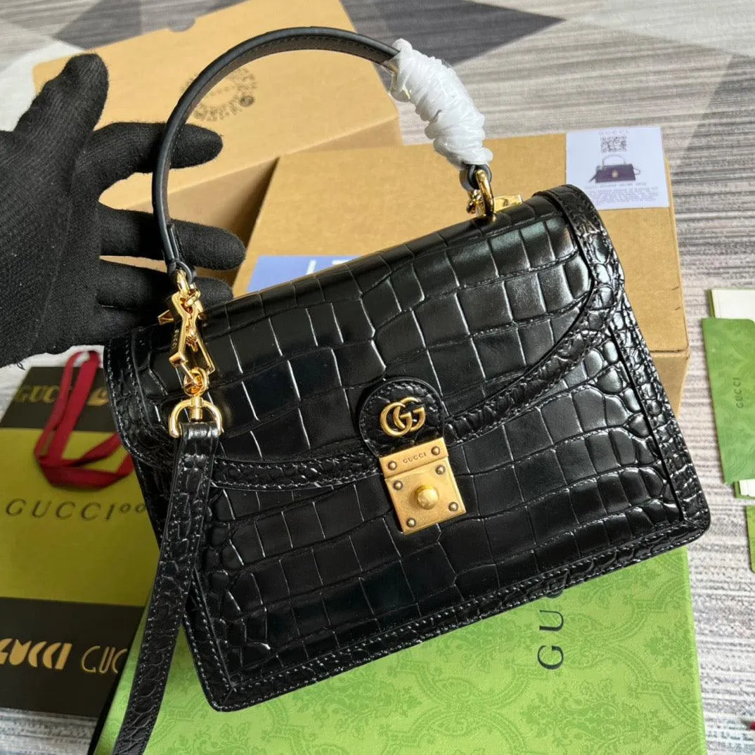 gg Ophidia Small gg Top Handle Bag Balck For Women, Women&#8217;s Bags 9.8in/25cm gg
