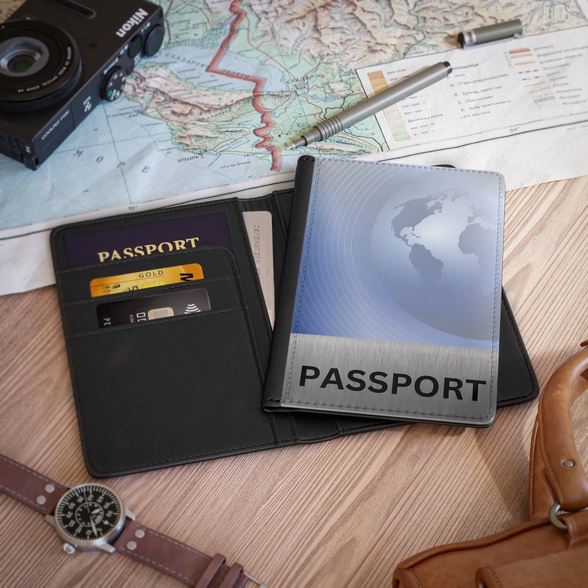 GlobeTrotter Deluxe - RFID Passport Cover & Multi-Currency Wallet | Eco-Friendly Document Protector