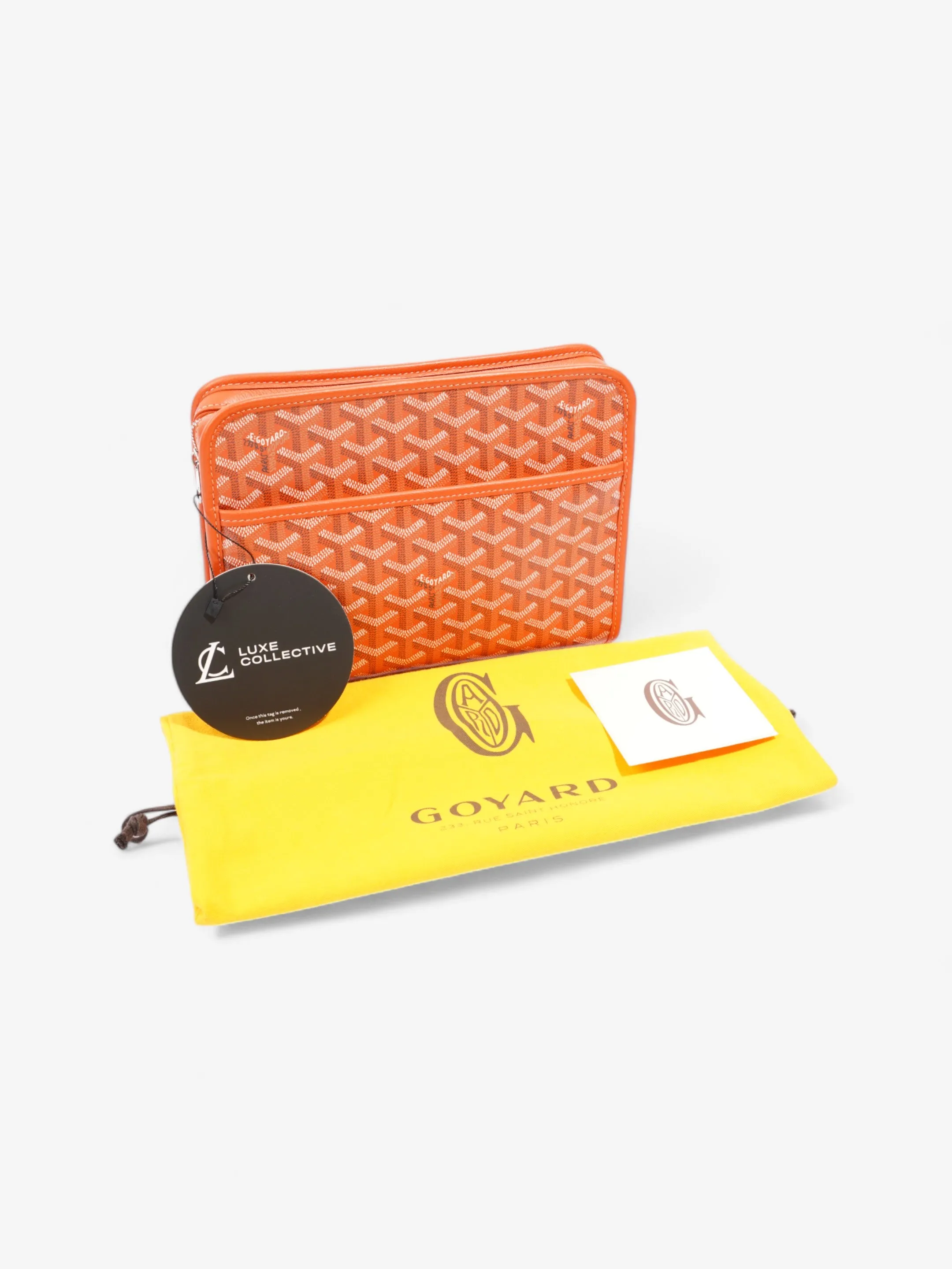 Goyard Jouvence Pouch Orange Goyardine Coated Canvas MM