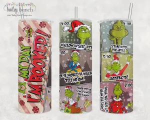 Grinch I'm Booked Christmas Grinchmas Shimmer Glitter Tumbler TUMBGRBOOKED20520