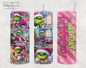 Grinch I'm Booked Christmas Grinchmas Shimmer Glitter Tumbler TUMBGRBOOKED20520