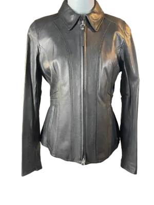 Harley Davidson Black Leather Rhinestone Studded Jacket