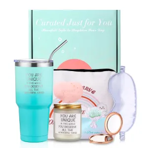 HOIDGUB Self Care Gifts Basket with 30oz Tumbler, Relaxation Spa Care Gifts for Women, Birthday, Get Well Soon, Christmas, Valentine's Day, Mother's Day, Friendship
