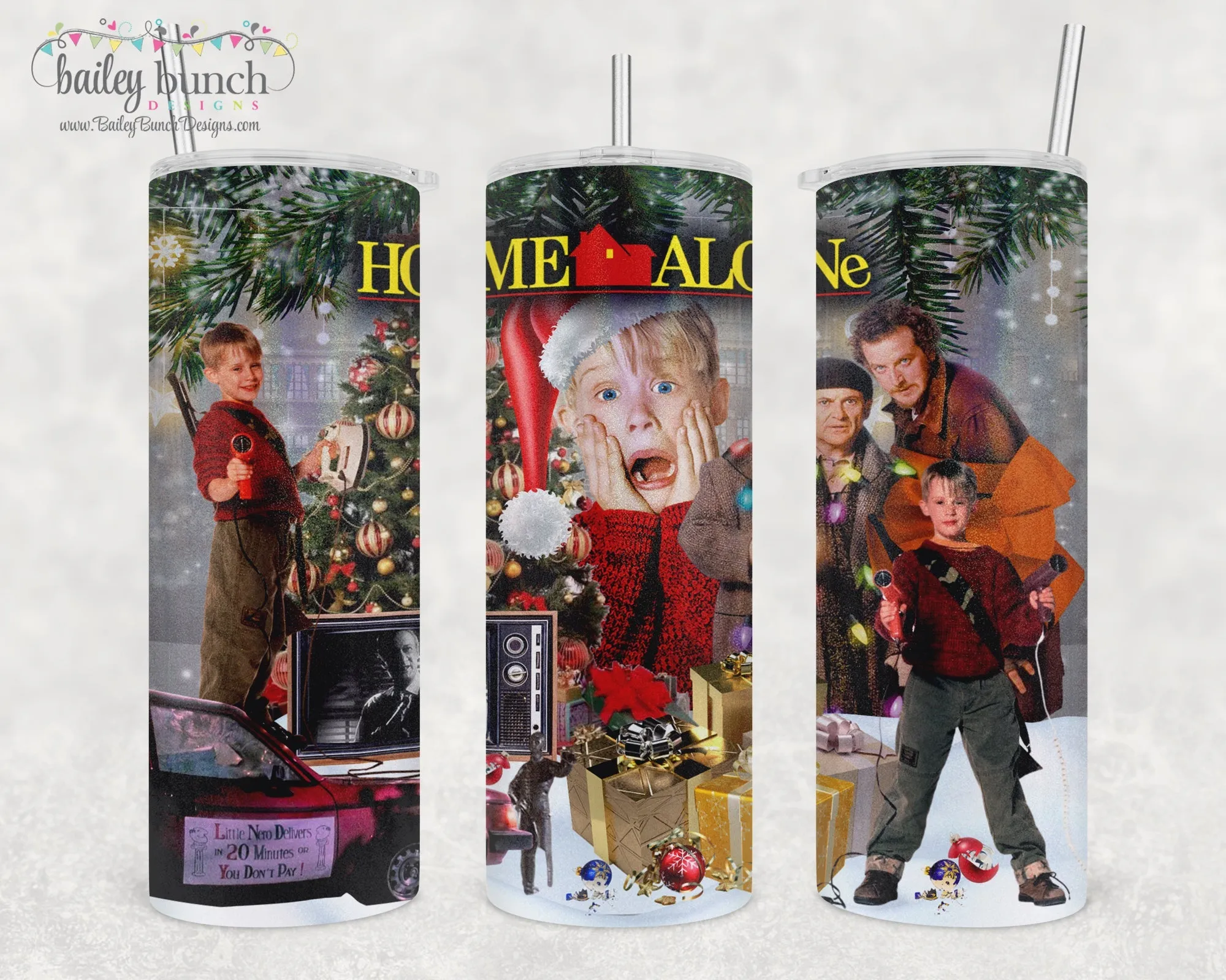 Home Alone Christmas Movie Shimmer Glitter Tumbler TUMBHOME0520