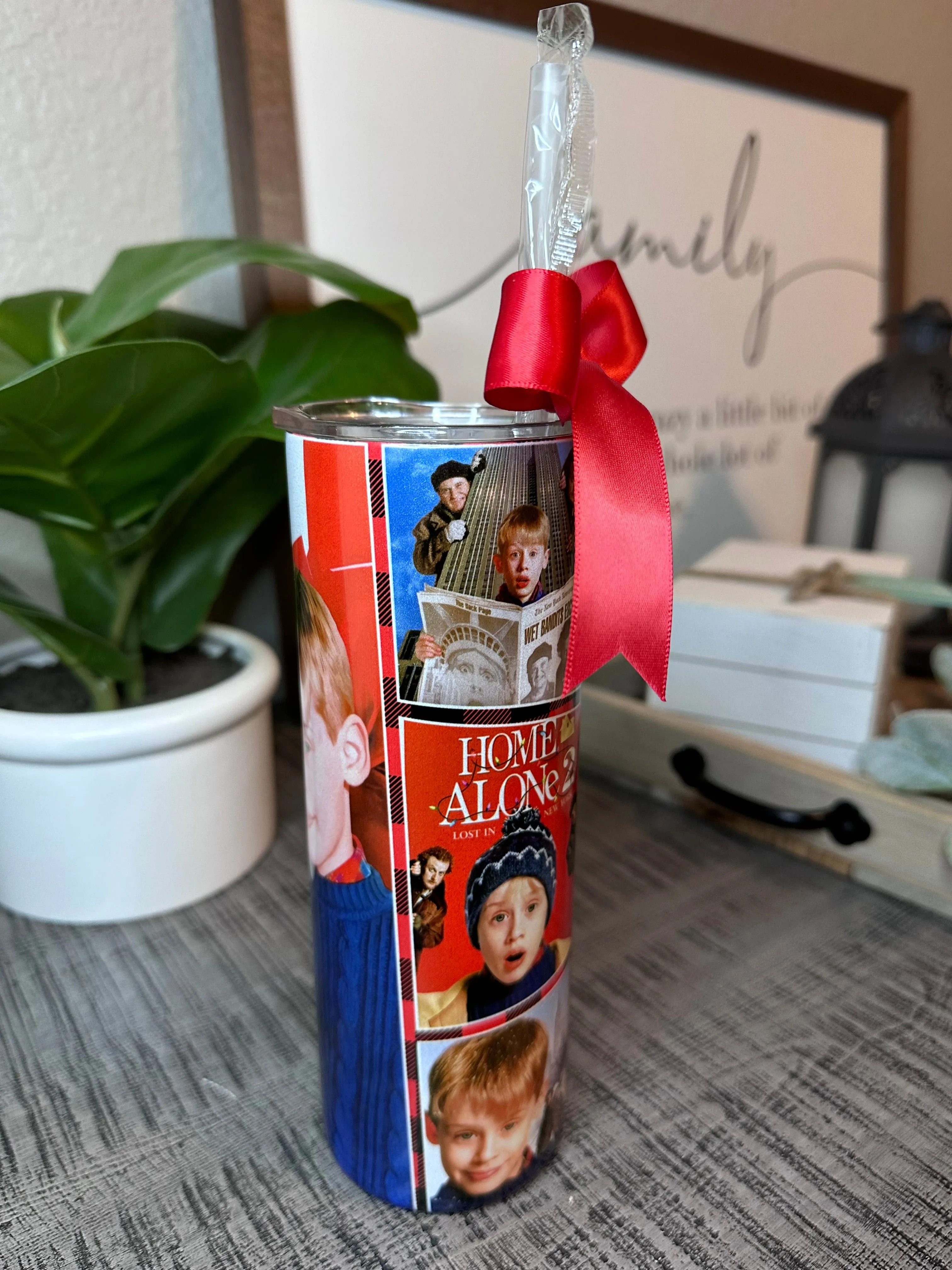 Home Alone Christmas Movie Shimmer Glitter Tumbler TUMBHOME20520