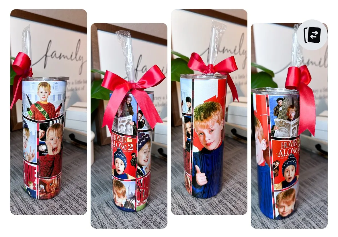 Home Alone Christmas Movie Shimmer Glitter Tumbler TUMBHOME20520
