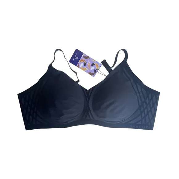 HoneyLove Liftwear Silhouette Bra Black Plus Size 2X 42C 42D Convertible New