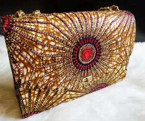 IFUEKO Rhinestone studded African Ankara Bag