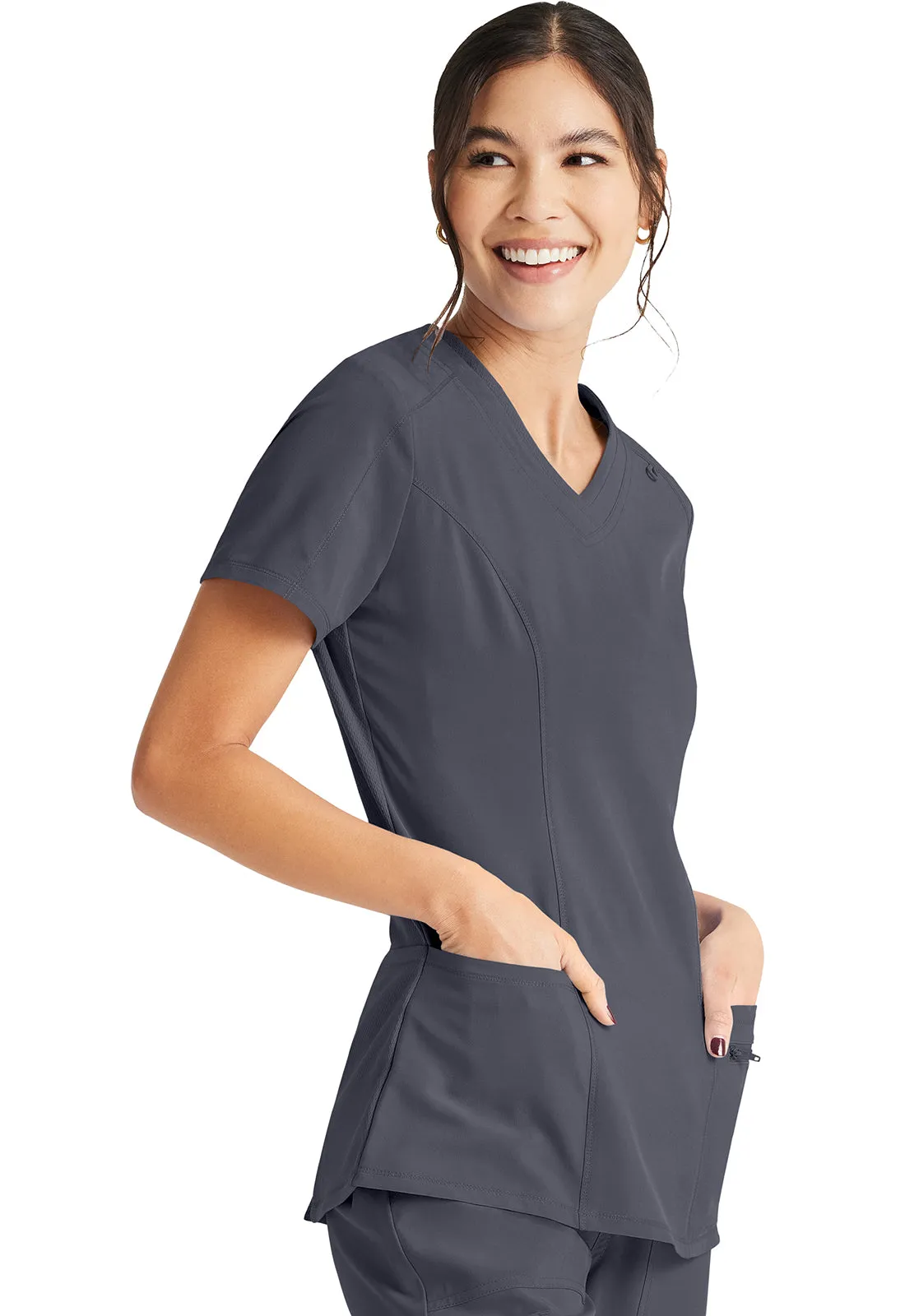 Inspira Flex IP727A V-Neck Top Pewter