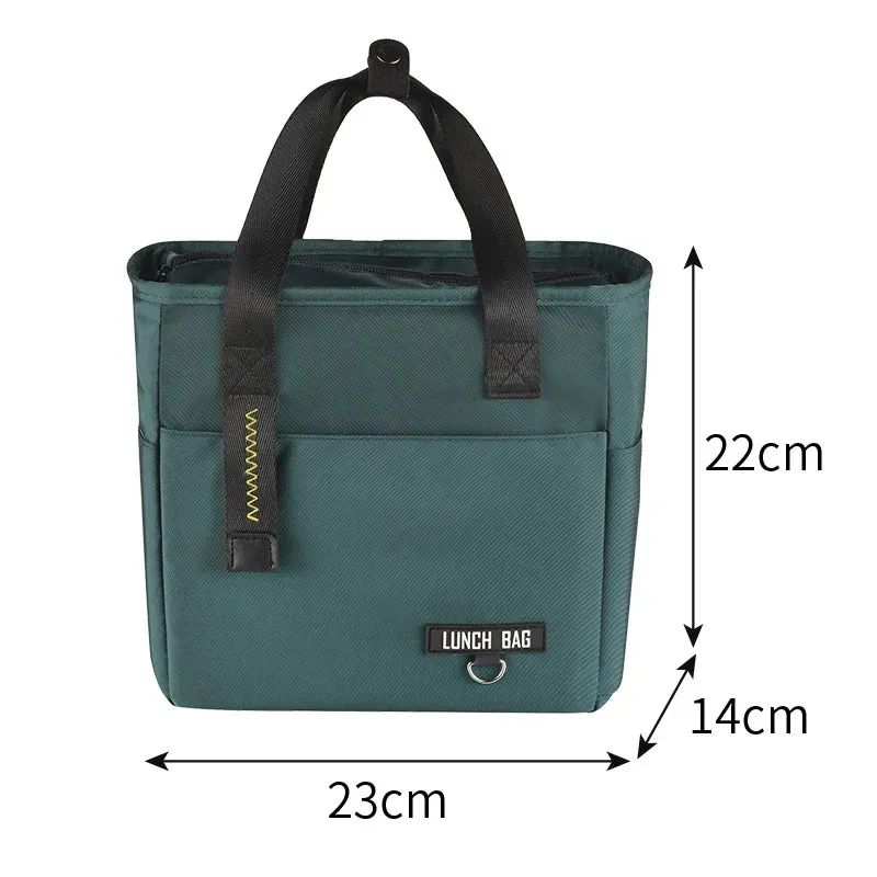 Insulated Bento Lunch Box Thermal Bag Large Capacity Food Zipper Storage Bags Container for Women Cooler Travel Picnic Handbags