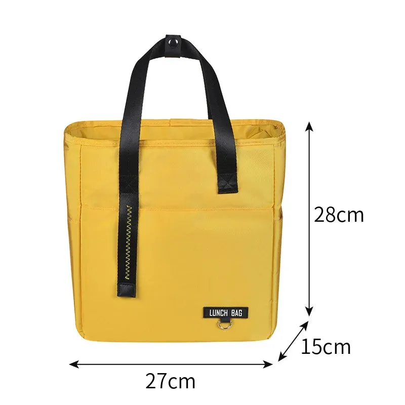 Insulated Bento Lunch Box Thermal Bag Large Capacity Food Zipper Storage Bags Container for Women Cooler Travel Picnic Handbags