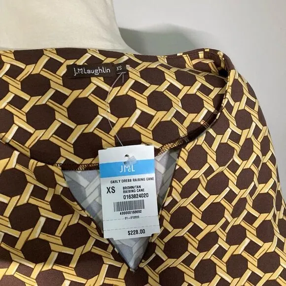 J McLAUGHLIN dress | Carly Raising Cane | NWT New | Sz XS | Brown