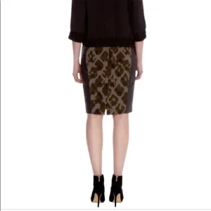 Karen Millen Camouflage Colorblock Fitted Pencil Skirt US 6