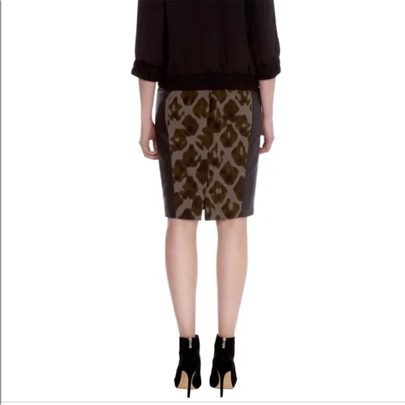 Karen Millen Camouflage Colorblock Fitted Pencil Skirt US 6