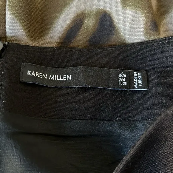 Karen Millen Camouflage Colorblock Fitted Pencil Skirt US 6