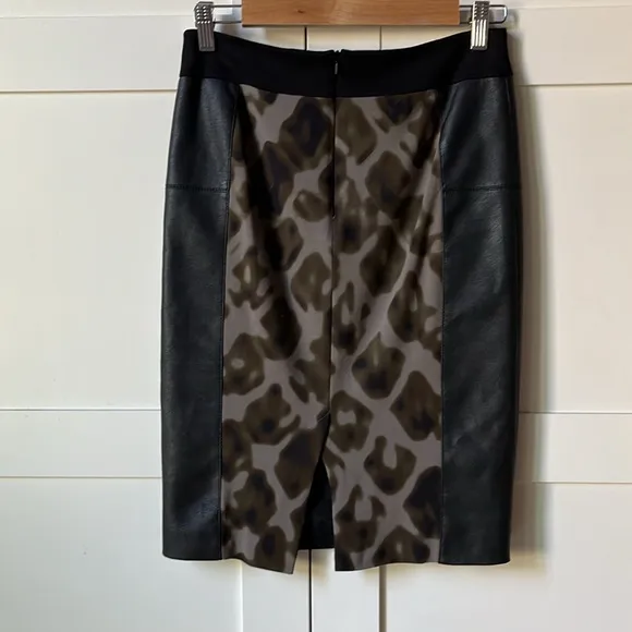 Karen Millen Camouflage Colorblock Fitted Pencil Skirt US 6