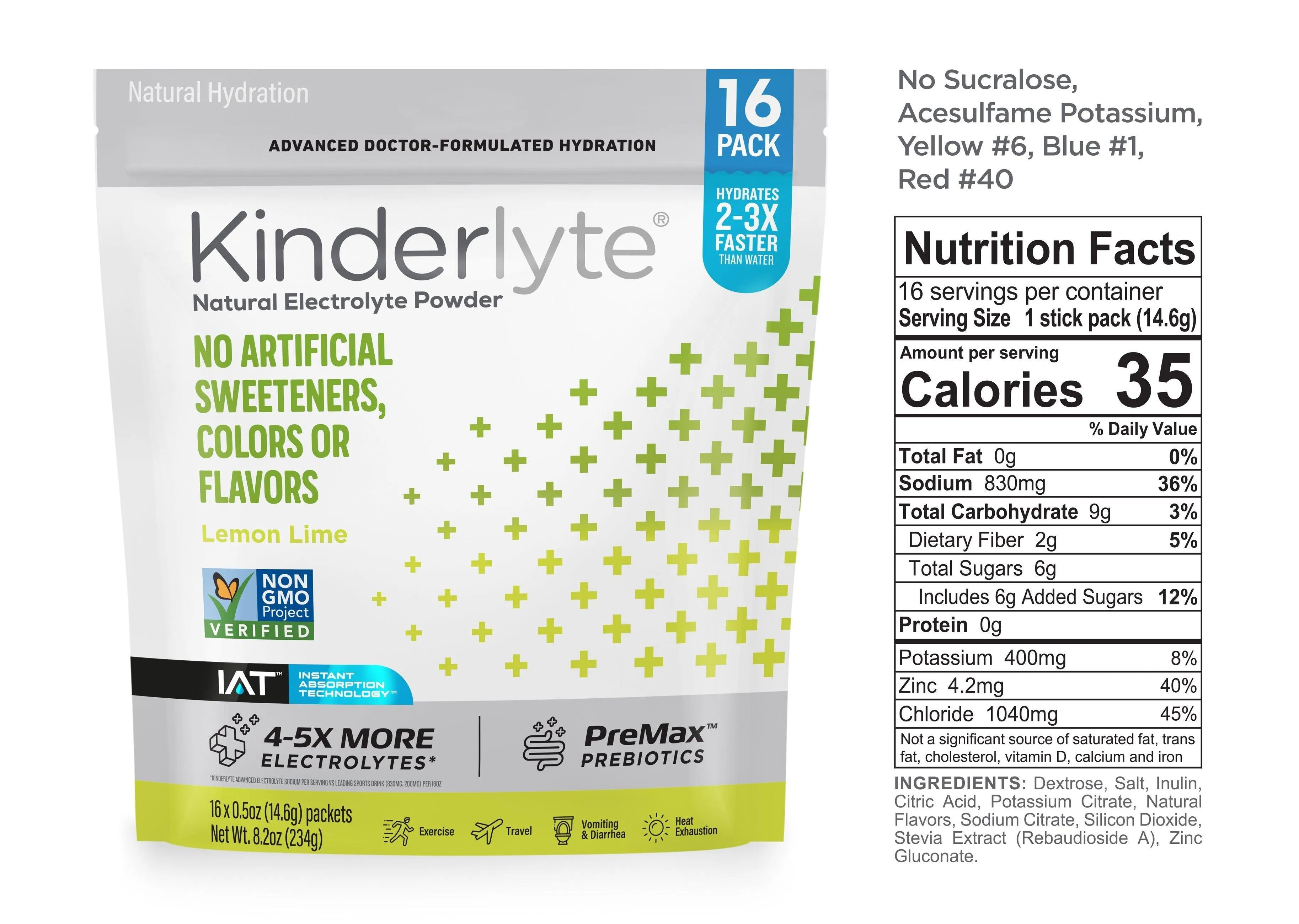 KinderLyte® 16ct Advanced Electrolyte Powder Lemon Lime