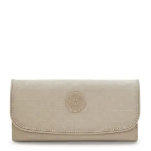 Kipling Money Land Signature Beige Embossed Large Wallet I7015-96A