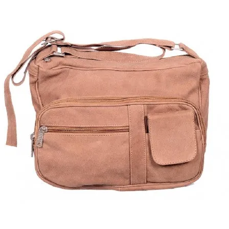 Ladies Brown Analine Leather Gun Pocket with Holster Shoulder Bag