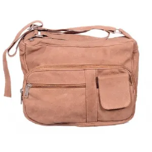 Ladies Brown Analine Leather Gun Pocket with Holster Shoulder Bag
