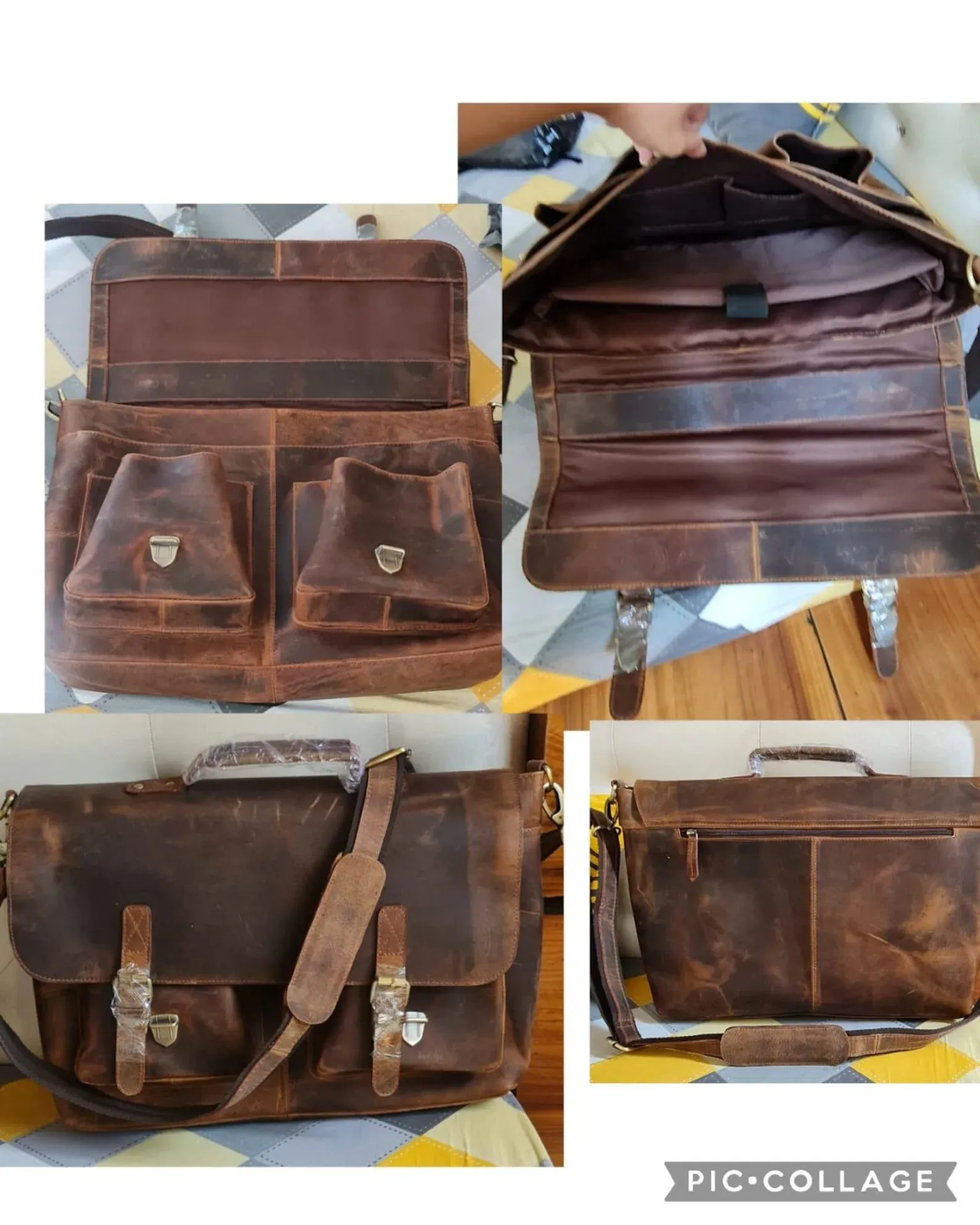 Leather Messenger Cross-Body Bag