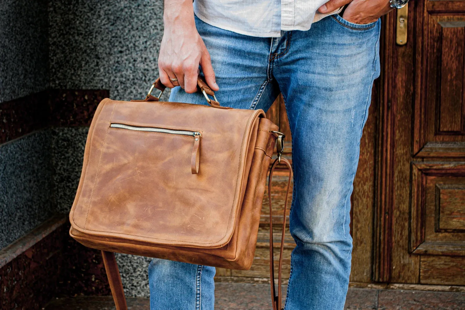 Leather Satchel Bag, Leather Briefcase