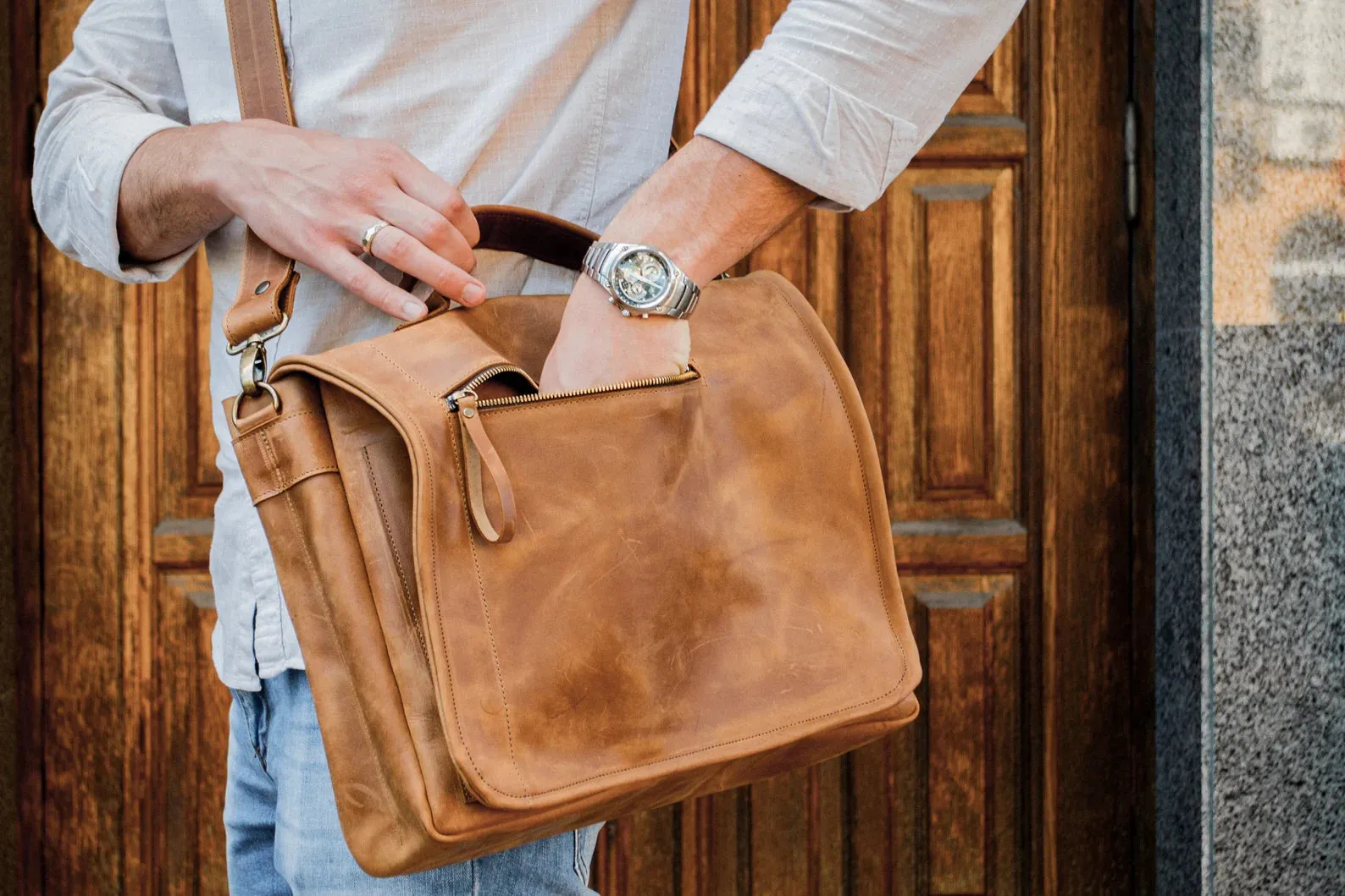 Leather Satchel Bag, Leather Briefcase