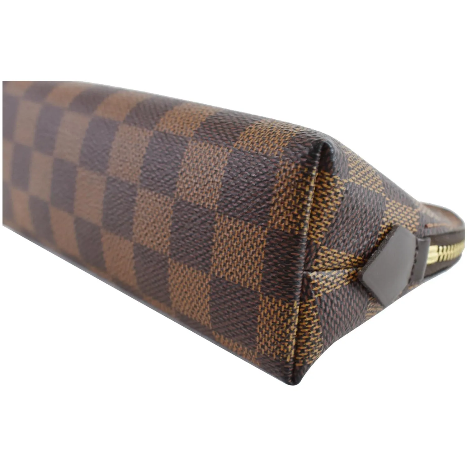 LOUIS VUITTON Damier Ebene Cosmetic Pouch Brown