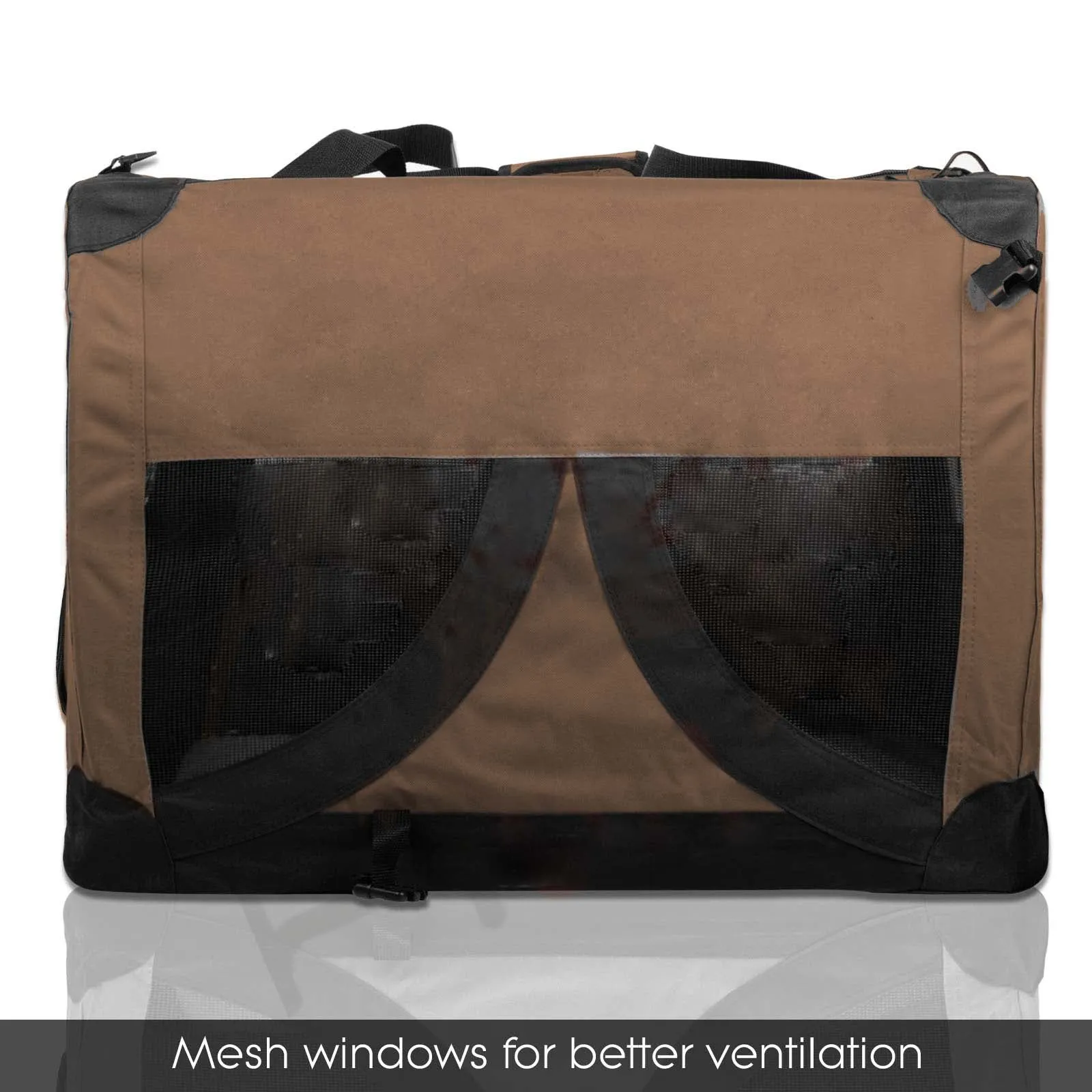 LOVEPET® Dark Brown * Dog Travel Cage Collapsible Soft Pet Dog Crate * M/L/XL/3XL