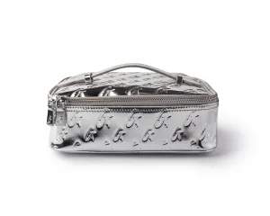 MEDIUM METALLIC MONOGRAM TOILETRY BAG - METALLIC SILVER
