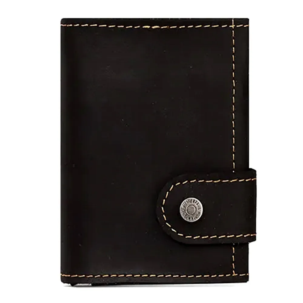 Men Coin Purse RFID Business Pop Up Wallet Black