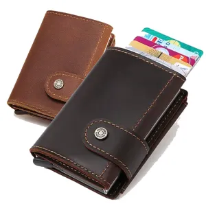 Men Coin Purse RFID Business Pop Up Wallet Black