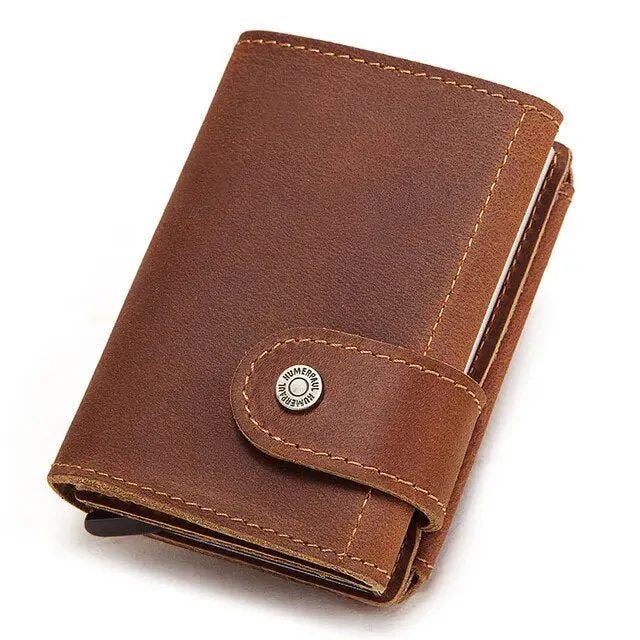 Men Coin Purse RFID Business Pop Up Wallet Black