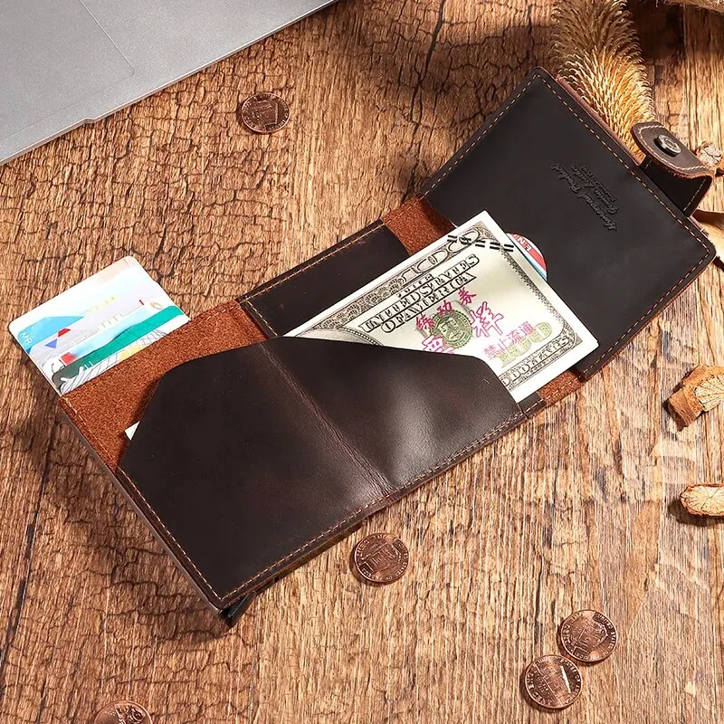 Men Coin Purse RFID Business Pop Up Wallet Black