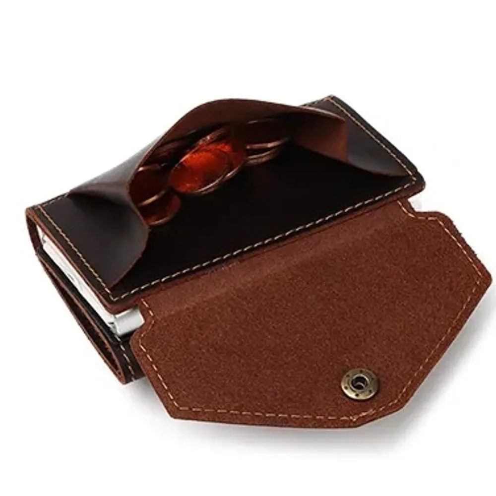 Men Coin Purse RFID Business Pop Up Wallet Black