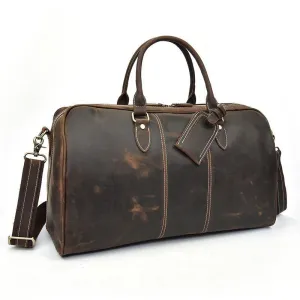 Mens Vintage Leather Large Duffle Bag Multi-Color