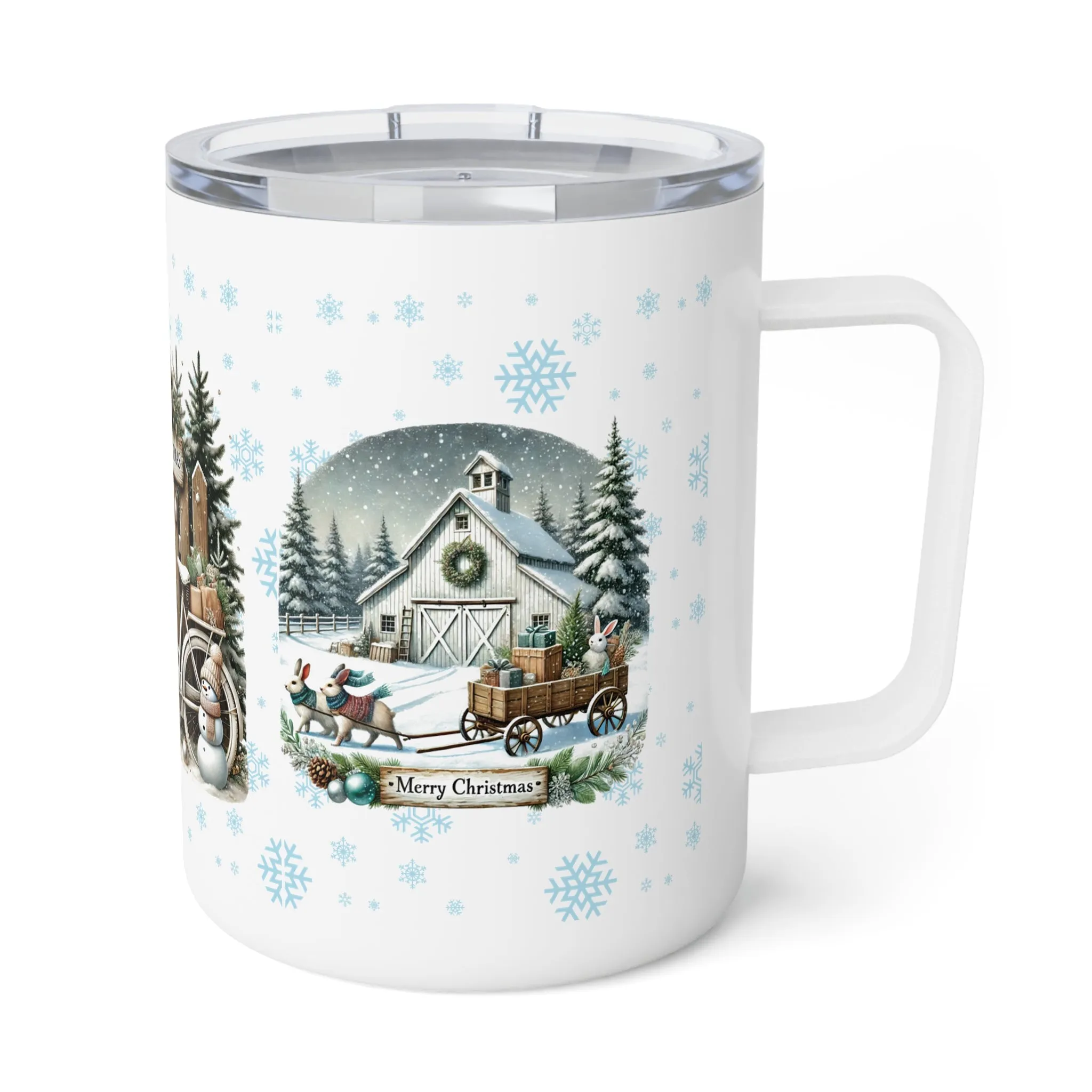 Merry Christmas Insulated Coffee Mug, 10oz
