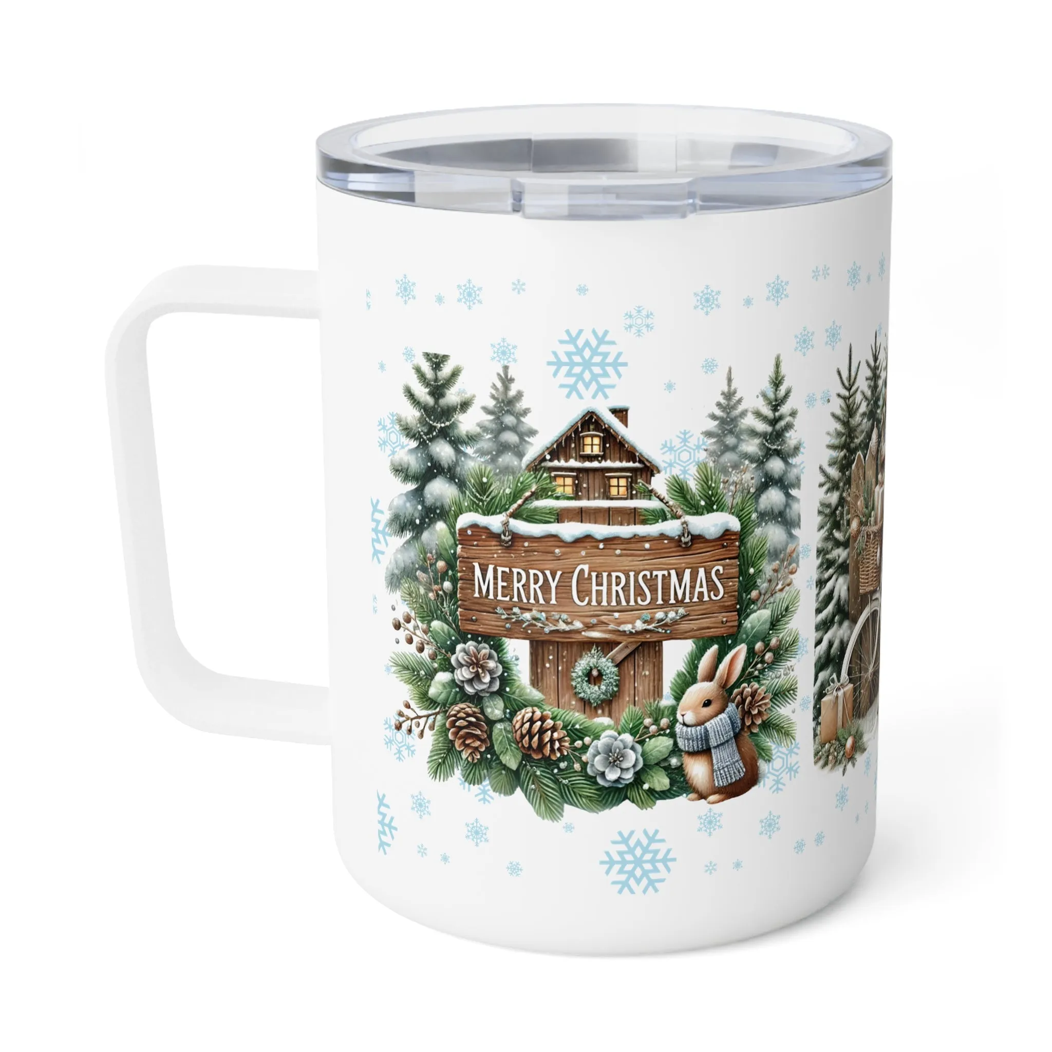 Merry Christmas Insulated Coffee Mug, 10oz