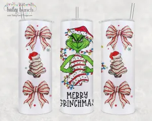Merry Grinchmas Little Debbie Cake Shimmer Glitter Tumbler TUMBGRLD0520