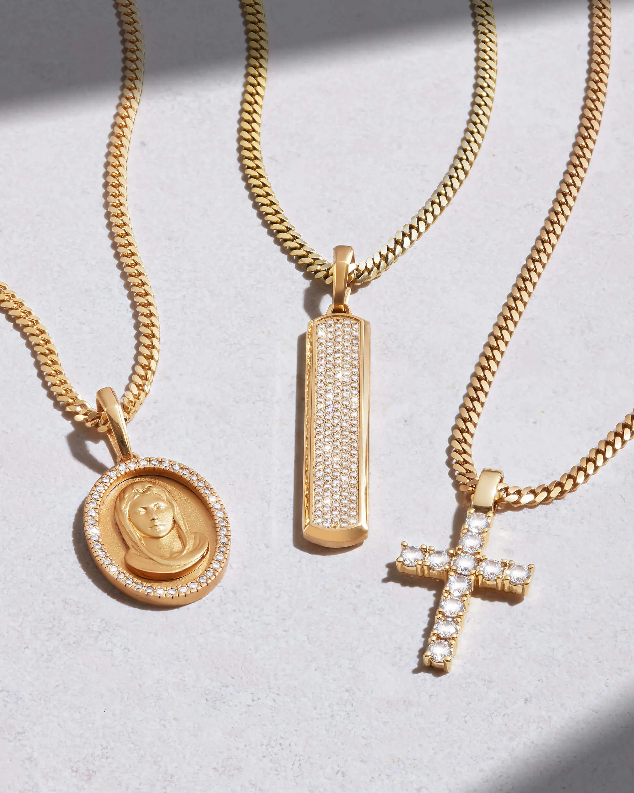 Micro Studded Cross Pendant