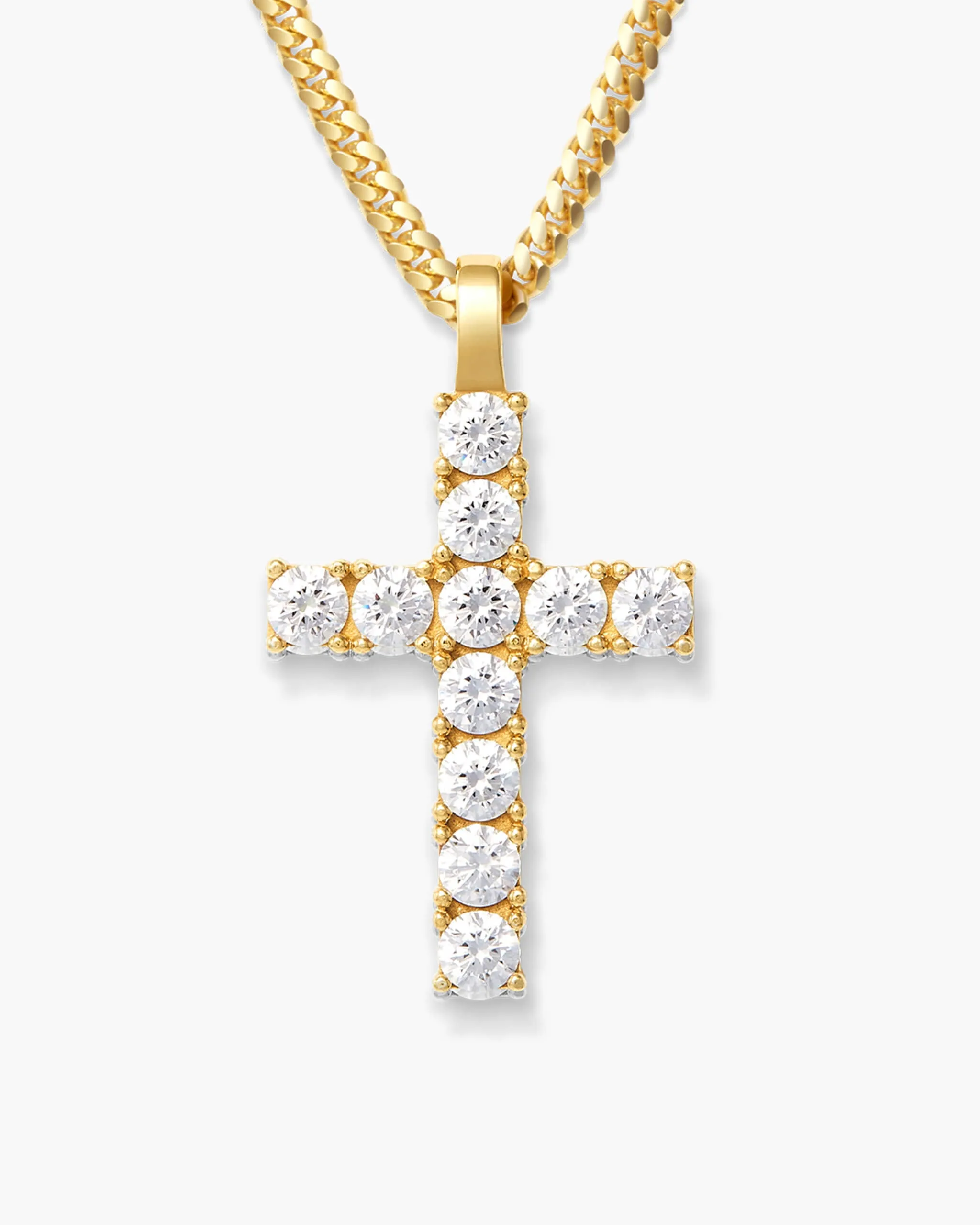 Micro Studded Cross Pendant