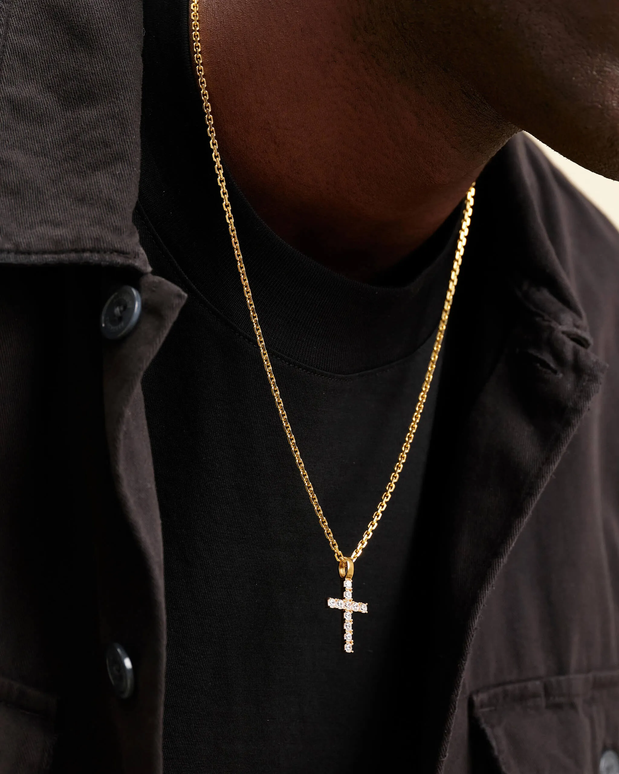 Micro Studded Cross Pendant