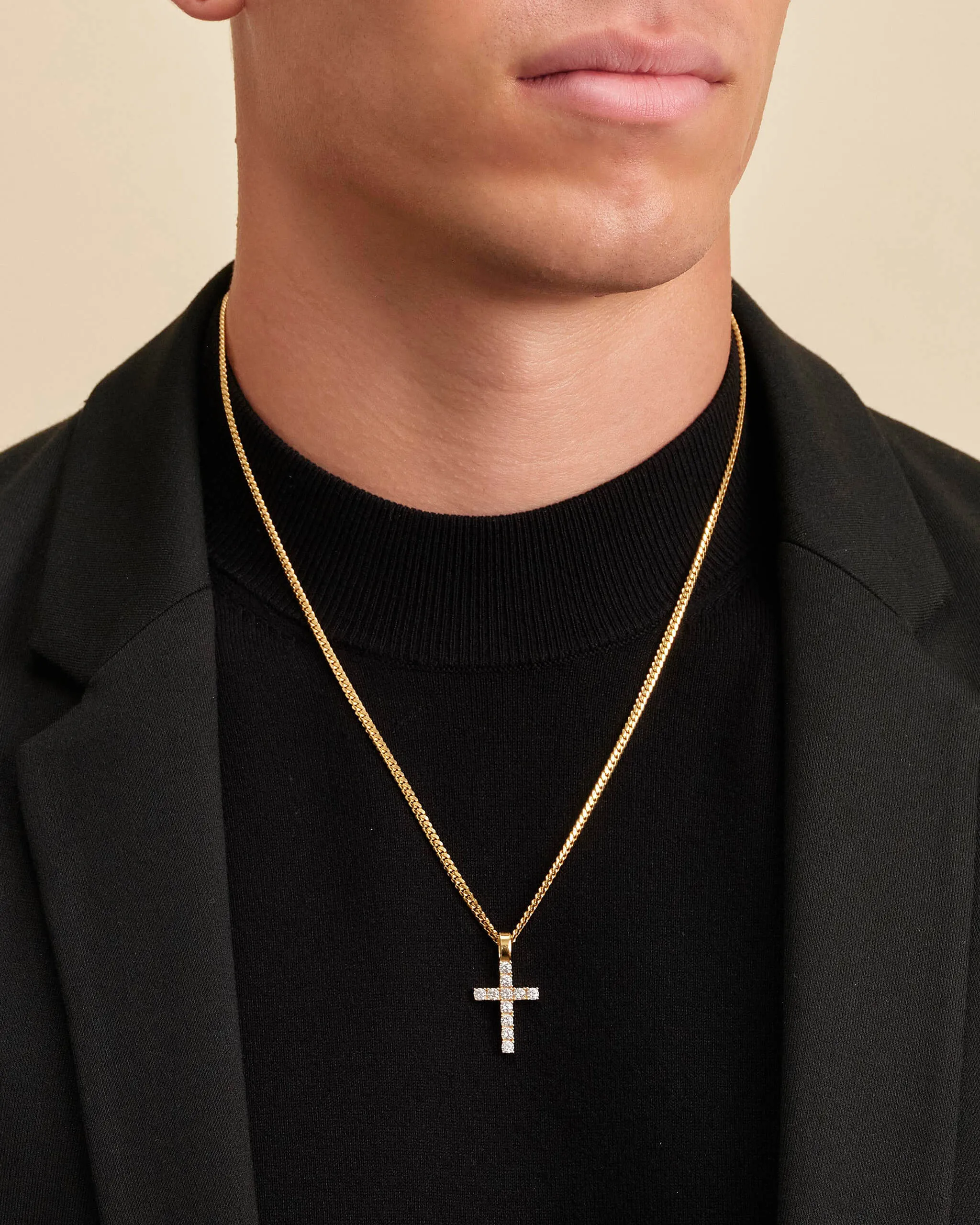 Micro Studded Cross Pendant