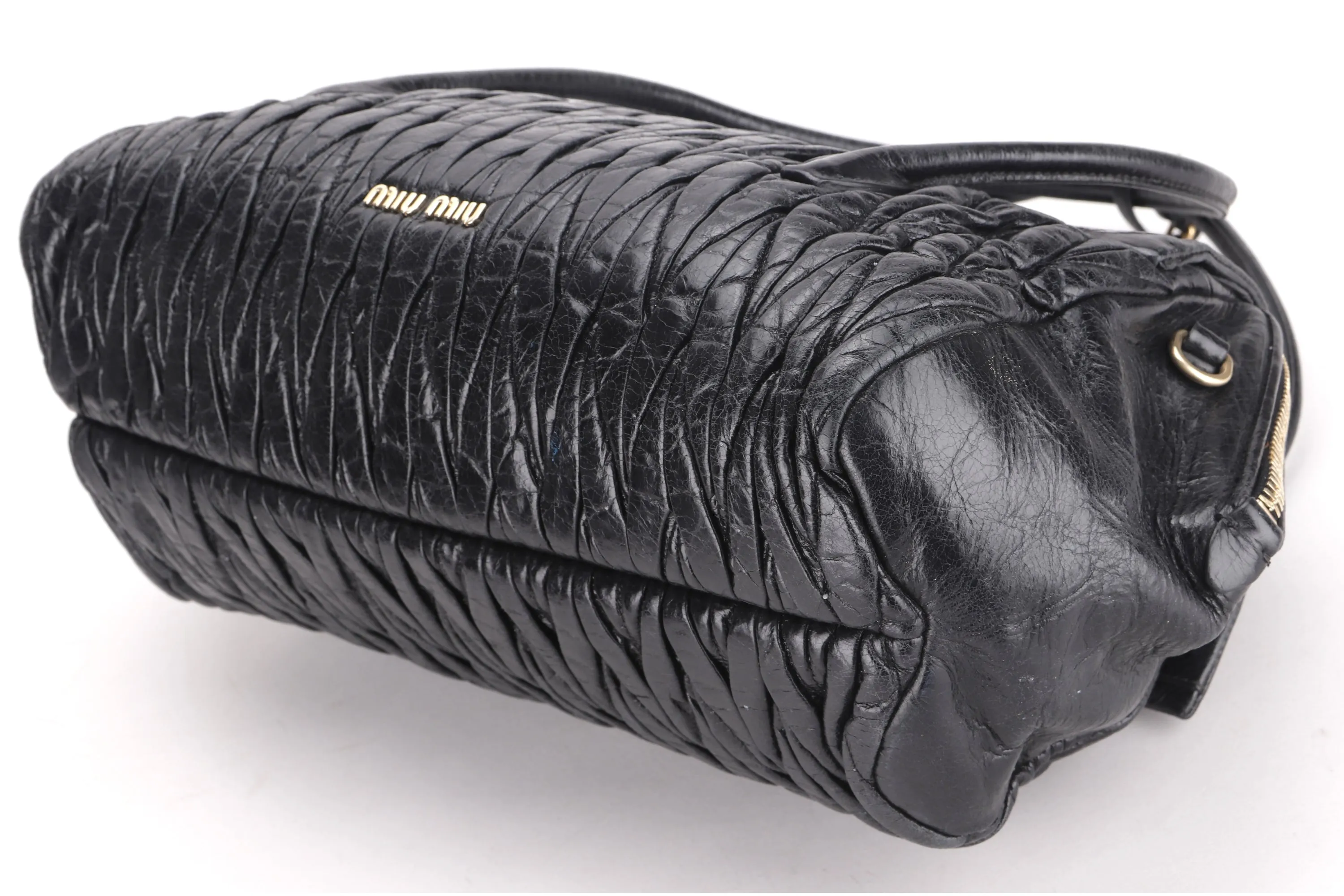 MIU MIU BLACK TOP HANDLE BAG, WITH DUST COVER, NO STRAP
