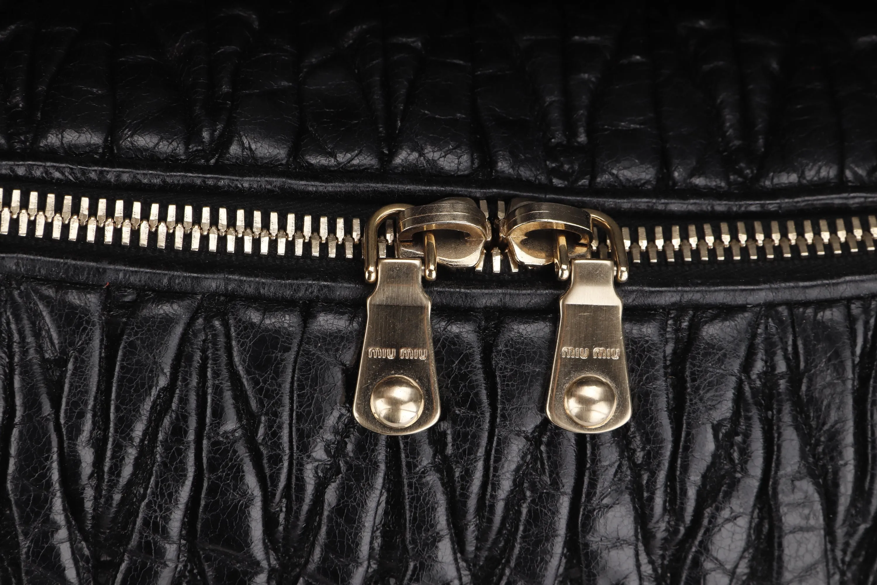 MIU MIU BLACK TOP HANDLE BAG, WITH DUST COVER, NO STRAP